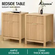 ALFORDSON 2x Bedside Table Nightstand Side Storage 2 Drawers Cabinet Wood