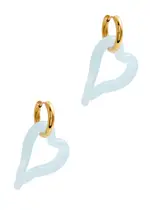 Sandralexandra Heart of Glass 18kt Gold-plated Hoop Earrings - Light Blue ONE SIZE