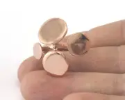 Signet Ring Circles Adjustable Ring Blank Rose Gold Plated brass 9US size 3678