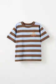 [Cotton On Kids] Cotton On Kids - Jonny Short Sleeve Graphic Print Tee - Hot choccy/dawn blue stripe/athletic sports 2 HOT CHOCCY/DAWN BLUE STRIPE/ATHLETIC SPORTS