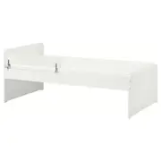 SLÄKT / NATTAPA bed frame w guard rail+slat bd base, white, Single