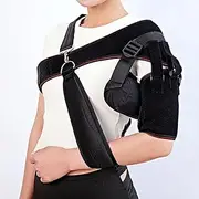 Rotator Cuff Support Brace Adjustable Tightness Shoulder Curve Design Open Design Shoulder Brace Strap With Detachable Airbag For Dislocated Joint, Sprain, Soreness, Arthritis (Color : Black)