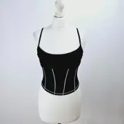 Urban Outfitters - Mesh Cami Cropped Top - Black - Size Small - NEW