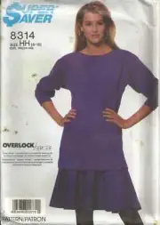 SIMPLICITY 8314 MISSES' SIZE 6-12 PULL-ON SKIRT & PULLOVER TUNIC SEWING PATTERN
