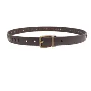 Dolce & Gabbana Metal Studs Beads Buckle Leather Belt Braun 95 38