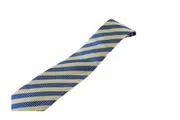 Mens Light Blue & Lemon Striped Elegant Patterned 8cm Neck Tie