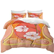Art Deco Cosmos White Flowers Quilt Cover