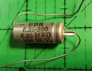 Capacitors Aluminum Electrolytic BBR6-25-300 CORNELL DUB 6.25uF 300V Axial 1pc