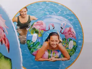 玩樂生活 美國 INTEX58263 大人小孩都可用 雙手把彩色大游泳圈 充氣游泳圈 浮排