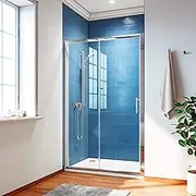 ELEGATN Framed Shower Screen Wall to Wall Sliding Door,Tempered Glass,Easy to Clean,1500×1900mm