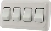 American Technology Components Quad SPST On-Off Switch with Bezel, 12-Volt, for RV, Trailer, Camper (White)