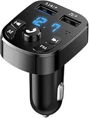 Car Quick Charger,Bluetooth FM Transmitter Cigarette Lighter Charging Handsfree Call MP3 Player Wireless Radio Adapter FM Kit Dual Transmitter Support SD Card USB Stick