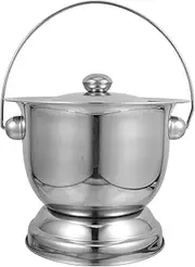 MUCKLILY Stainless Steel Bedside Commode Bucket with Lid Durable and Drop Resistant Chamber Pot for Adults and Non Slip Base for Stability Easy to Clean Spittoon for Nighttime Use