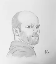JASON STATHAM PENCIL DRAWING 11x14 JASON STATHAM ORIGINAL PORTRAIT SKETCH