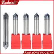 5Piece 3/8" 4 Flute 90 Degree Double End Carbide Chamfer Mill -TIALN COATED