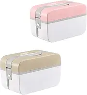 Minkissy First Aid Kit Box Lock Medicine Storage Box Multi-functional Medicine Case Plastic for Home