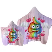 Rainbow Poo Towel with Hood