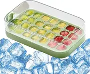 Kuehssn Iced Cube Tray - Iced Cube Trays with Lid for Freezer - Food Grade Icecubes Molds Silicone Kitchen Accessories for Cocktail, Freezer & Birthday