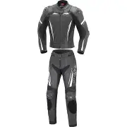 Imola Ladies Black White 2PC Leather Motorcycle Suit