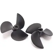 XIRONT 1PCS 3 Blades Nylon Propeller 32mm 36mm 52mm 55mm P1.4 P1.9 CW CCW Prop 3mm 4mm 4.76mm 3/16" Shaft RC Boat Mono Marine Yacht Boat Outboard Propeller(CW Size B)