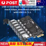 7 Ports USB PCI-E Expansion Card High Speed USB 3.0 PCI Express HUB Adapter