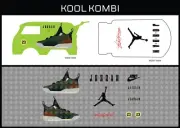 HotWheels(1/64), Kool Kombi "Air Jordan 033" Waterslide,PrintedWhiteFirst,Decals