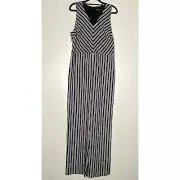 New Banana Republic Striped Sleeveless Wide Leg Jumpsuit Women's Size 10