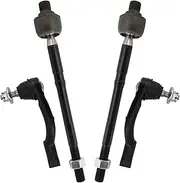TRQ Front Inner & Outer Tie Rod Set Driver & Passenger Side Inner & Outer Compatible with 2011 Hyundai Equus 2009-2014 Genesis