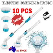 10PCS Rechargeable Spin Scrubber Electric Turbo Scrub Cleaning Brush Cordless Ki