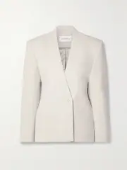 [16ARLINGTON] 16ARLINGTON - Elinor Woven Blazer - Off-white - UK 10 UK 10 Off-white
