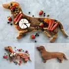 Wooden Tray Dachshund Dog Shaped Dinner Tray For Cheese Fruit Bread Board Tray