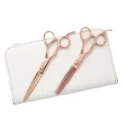 DEEDS GTZ Left-Handed Scissors Cutting & Thinning (6") Made in Japan Pink Gold