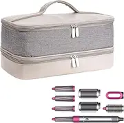 Hair Dryer Travel Bag, Hair Dryer Case Storage Bag, Double-Layer Hair Tool Bag, Makeup Bag Bathroom Organizer, Travel Case for Hair Dryer Brush Styler Hot Tools