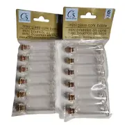 Lot of 2 10ml Mini Glass Bottles Jars Vials Container Cork Stoppers 6pc