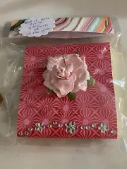 BRAND NEW HANDCRAFTED POST IT NOTE PAD WITH COVER PRETTY FLORAL DESIGN BLING