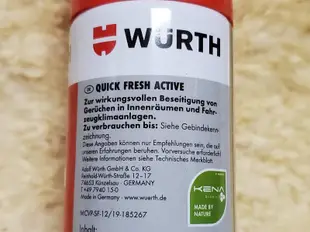 WURTH 福士 QUICK FRESH ACTIVE 空調 清潔劑 冷氣 清潔劑 暖氣 清潔劑 汽車 空調系統清潔劑