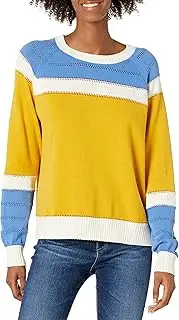 [Cable Stitch] Women's Colorblock Boxy Pullover Sweater Top