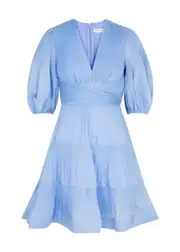 Zimmermann Plissé Organza Mini Dress - Blue - 2 (UK 12 / M) 2 (UK 12 / M)