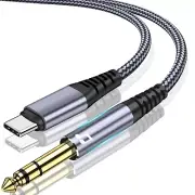 USB C to 1/4" TRS Audio Stereo Cable, 4FT Type C to 6.35Mm 1/4 Male Aux Audio Co