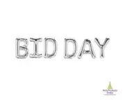 BID DAY Letter Balloon Banner - Gold, Rose Gold and Silver Decoration