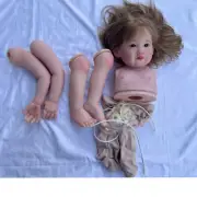 30" Unfinished Reborn Doll Kit Painted Unassembled Toddler Girl Long Yellow Hair
