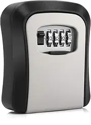 CROING Key Lock Box,Lock Box for House Key, 4-Digit Combination Security Lockbox, Portable Wall Mounted Storage Lock Box for Home, Office, Apartment Spare Key Storage (1 Pack)