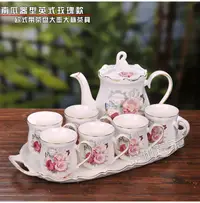 在飛比找松果購物優惠-歐式景德鎮帶托磐家用茶壺茶盃陶瓷整套茶具茶磐套裝結婚禮物實用