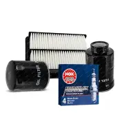 NGK Iridium IX Spark Plugs & NTK Filter Service Kit for Mazda 323 BJ 1.8L 98-03