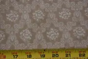By 1/2 Yd, Vintage, Light-Tan on Dark-Tan Jacquard Print Cotton, Cranston, P693