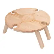 Portable Wine Picnic Table With 4 Wine Glasses Holder Lightweight Snack Tray WTD