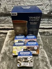 Yankee Candle 5" Fall Leaves Wax Warmer TIMER LIGHT NIB + 5 Single MELTS! NEW