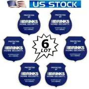6 BRINKS HOME SECURITY ALARM WINDOW STICKER DECAL SIGNS LOT
