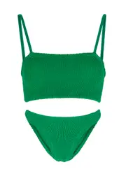 Hunza G Gigi Seersucker Bikini - Green - One Size ONE SIZE