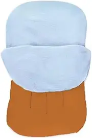 Baby Lounger, HNPP Infant Lounger Cushion and Cover (Free Cover), Ergonomic Baby Rest Pillow, Brown Lounger and Light Blue Gauze Cotton Cover (Light Blue)